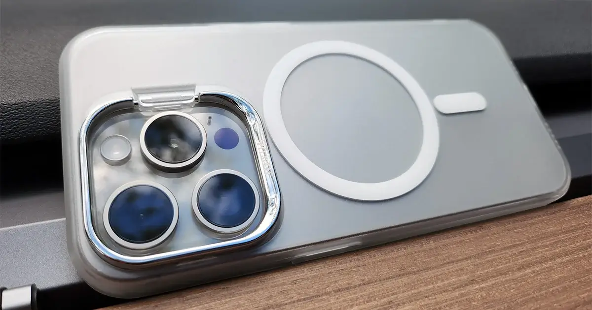 JOWUA MagSafe 透明支架保護殼 iPhone 15 Pro 開箱實測